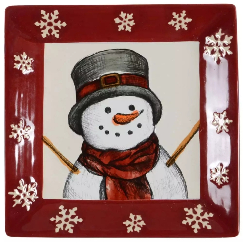 CHRISTMAS PLATE St Nicholas Square Yuletide Square Salad Plate 8.5" (2)
